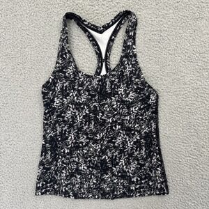 Lululemon Cool Racerback Tank Top Shorter Length Blossom Overlay Women's 2